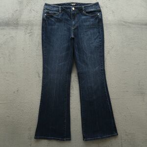 WHBM Jeans Women's Size 8 Short Blue Mid-Rise Boot Leg Denim 30" Inseam Stretch